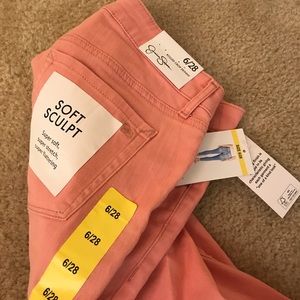 Jessica Simpson Peach Cropped Skinny Capri Pants
